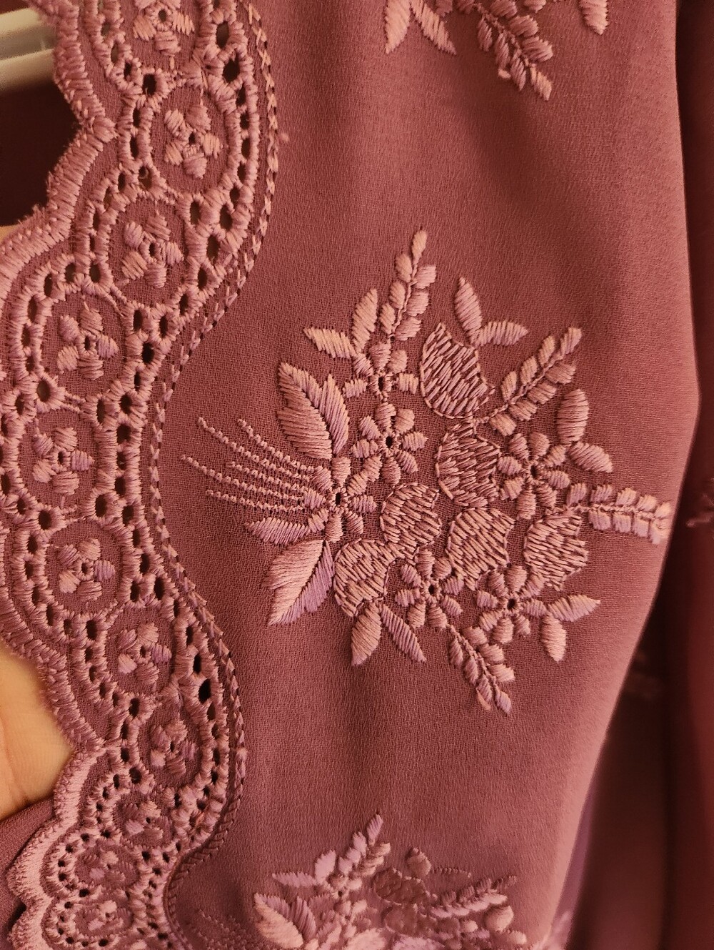 VINTAGE Mauve Lace Chiffon Dress S - Picture 5 of 5